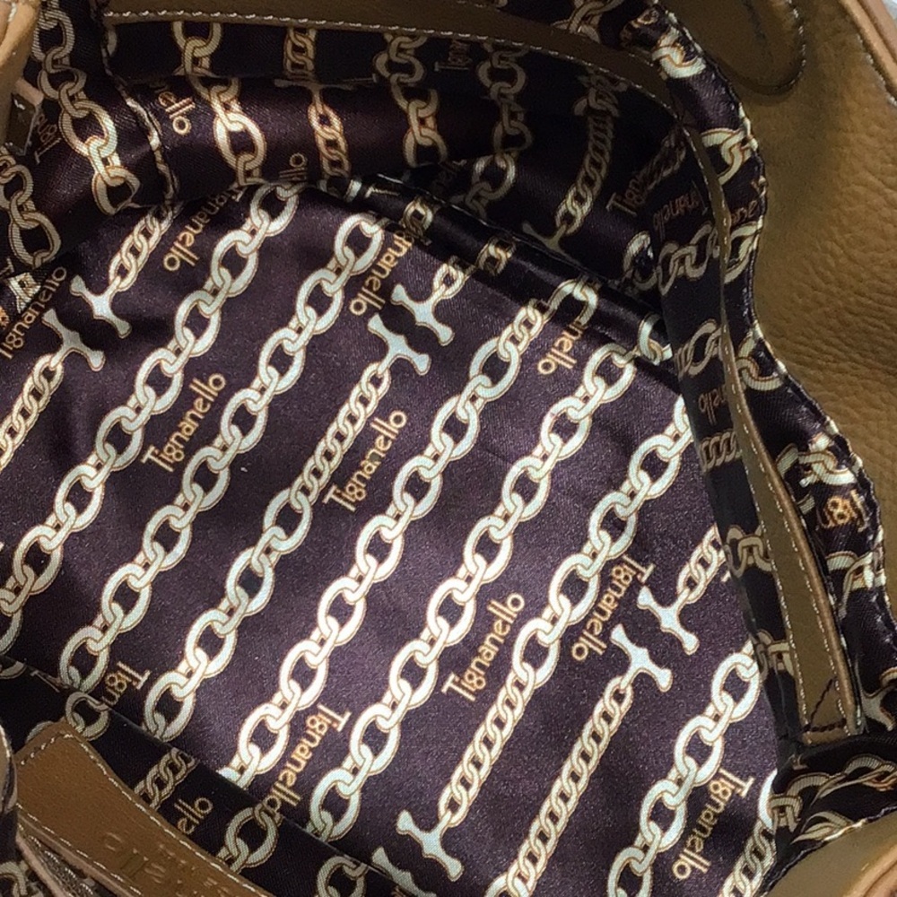 Tignanello tan leather satchel bag silver hardware - Picture 10 of 11